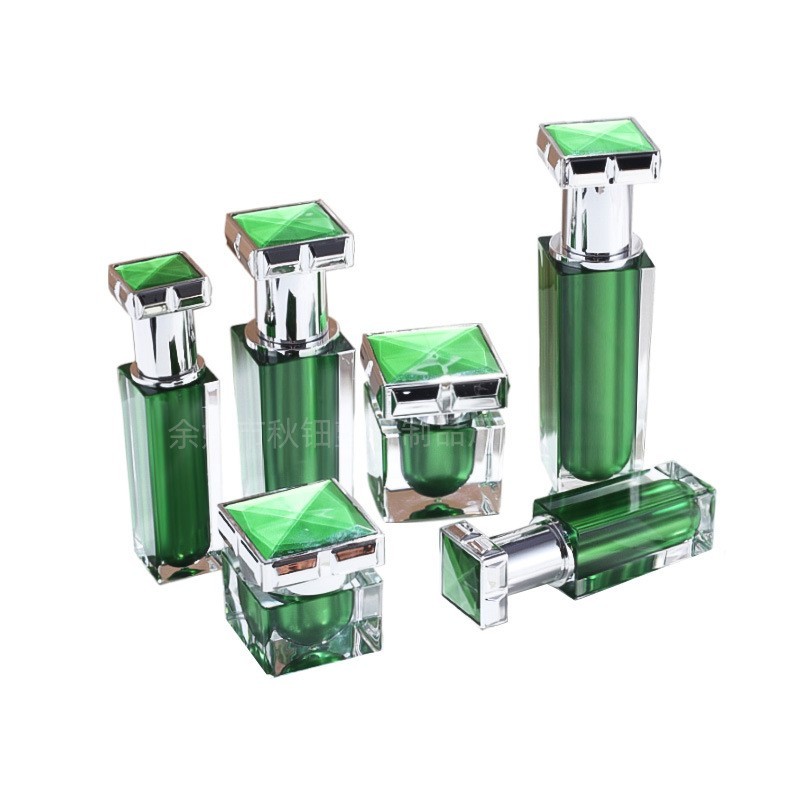 新款120ml亚克力高盖四方乳液瓶化妆品套装分装瓶图3