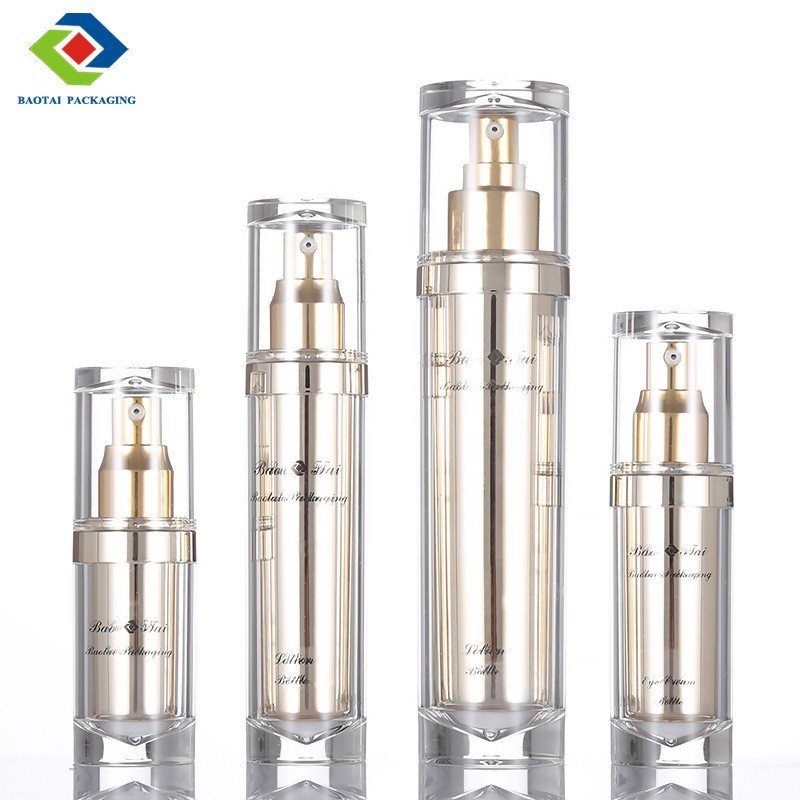 15/30/50/100ml化妆品包材 乳液瓶 亚克力金色乳液瓶