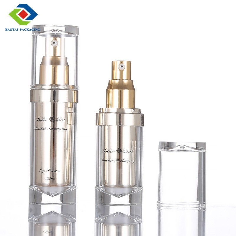 15/30/50/100ml化妆品包材 乳液瓶 亚克力金色乳液瓶图2