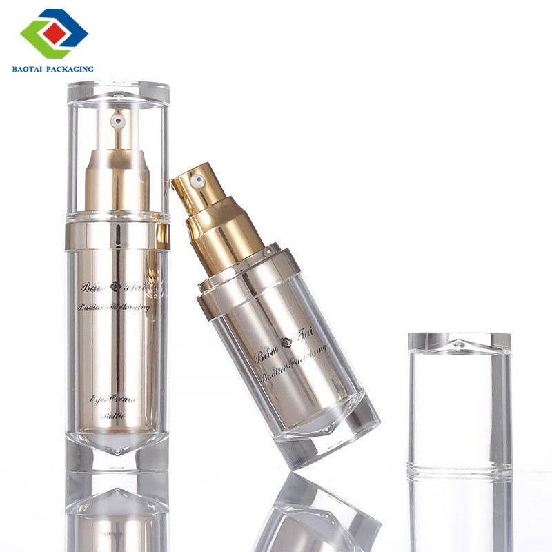 15/30/50/100ml化妆品包材 乳液瓶 亚克力金色乳液瓶图3