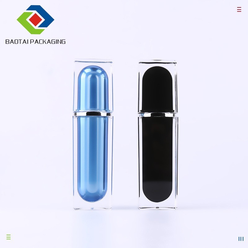 40ml60ml化妆品蓝色套装瓶 方形亚克力乳液瓶 护肤品图3