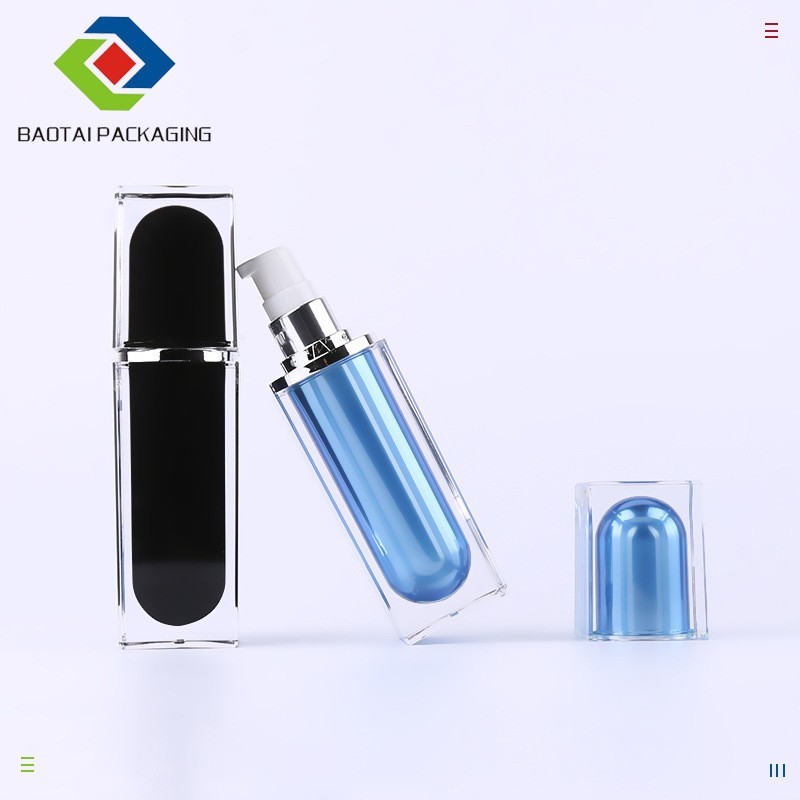 40ml60ml化妆品蓝色套装瓶 方形亚克力乳液瓶 护肤品图5