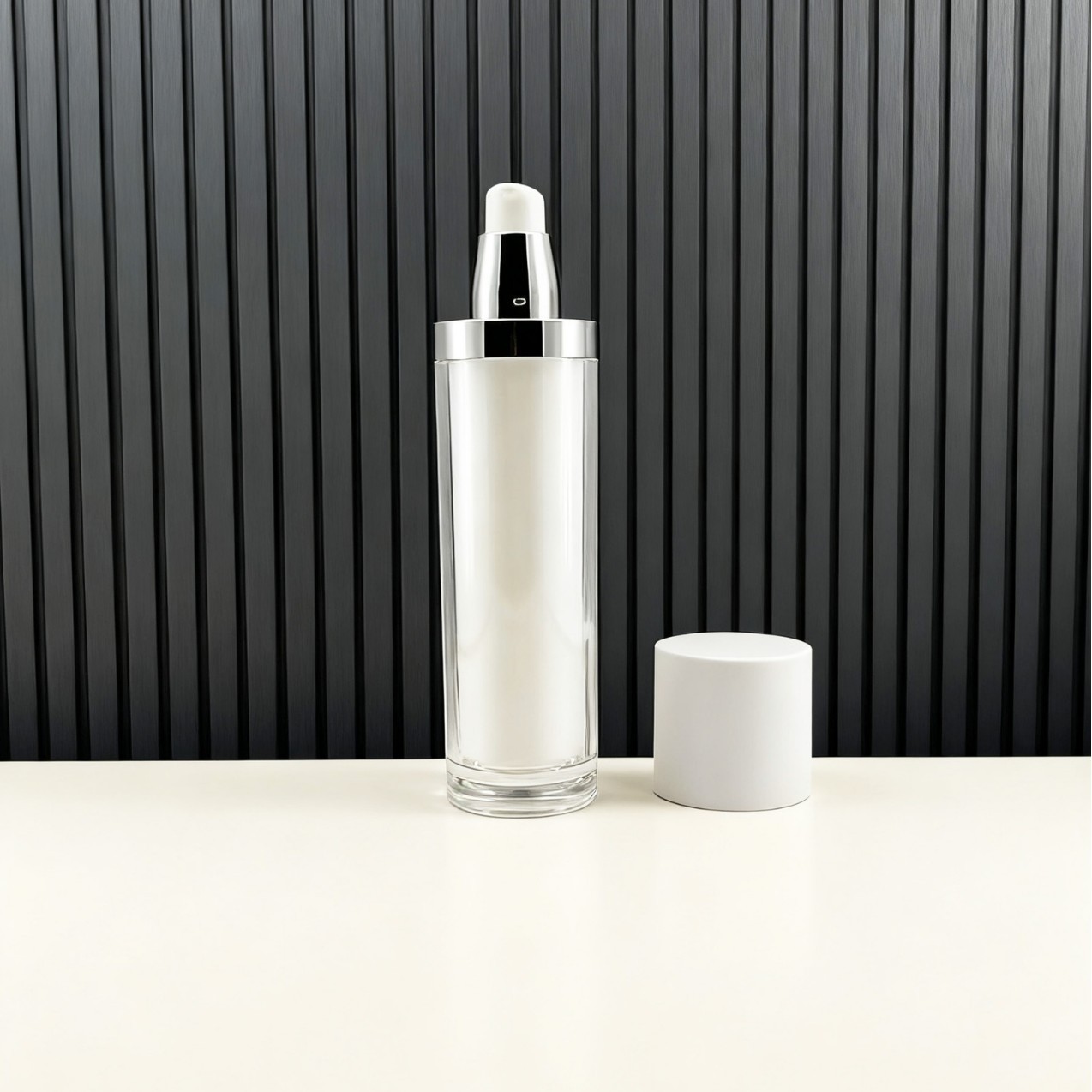 新款亚克力按压透明乳液瓶100ml分装瓶化妆品包材图2