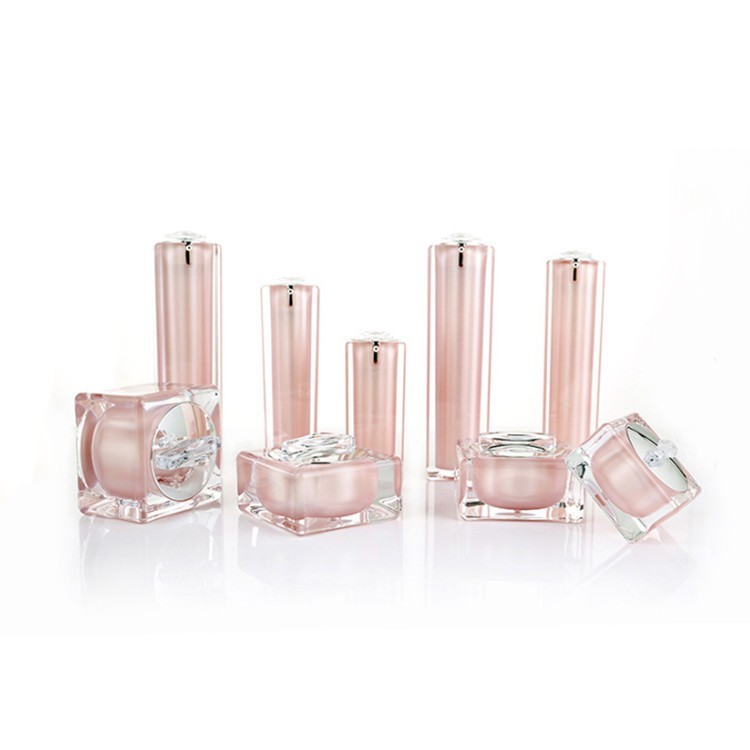亚克力四方瓶30ml乳液套装瓶化妆品包材注塑粉色分装包材图3