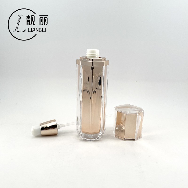 亚克力厚壁百角瓶30ml乳液瓶多面多棱角护肤品包材图2