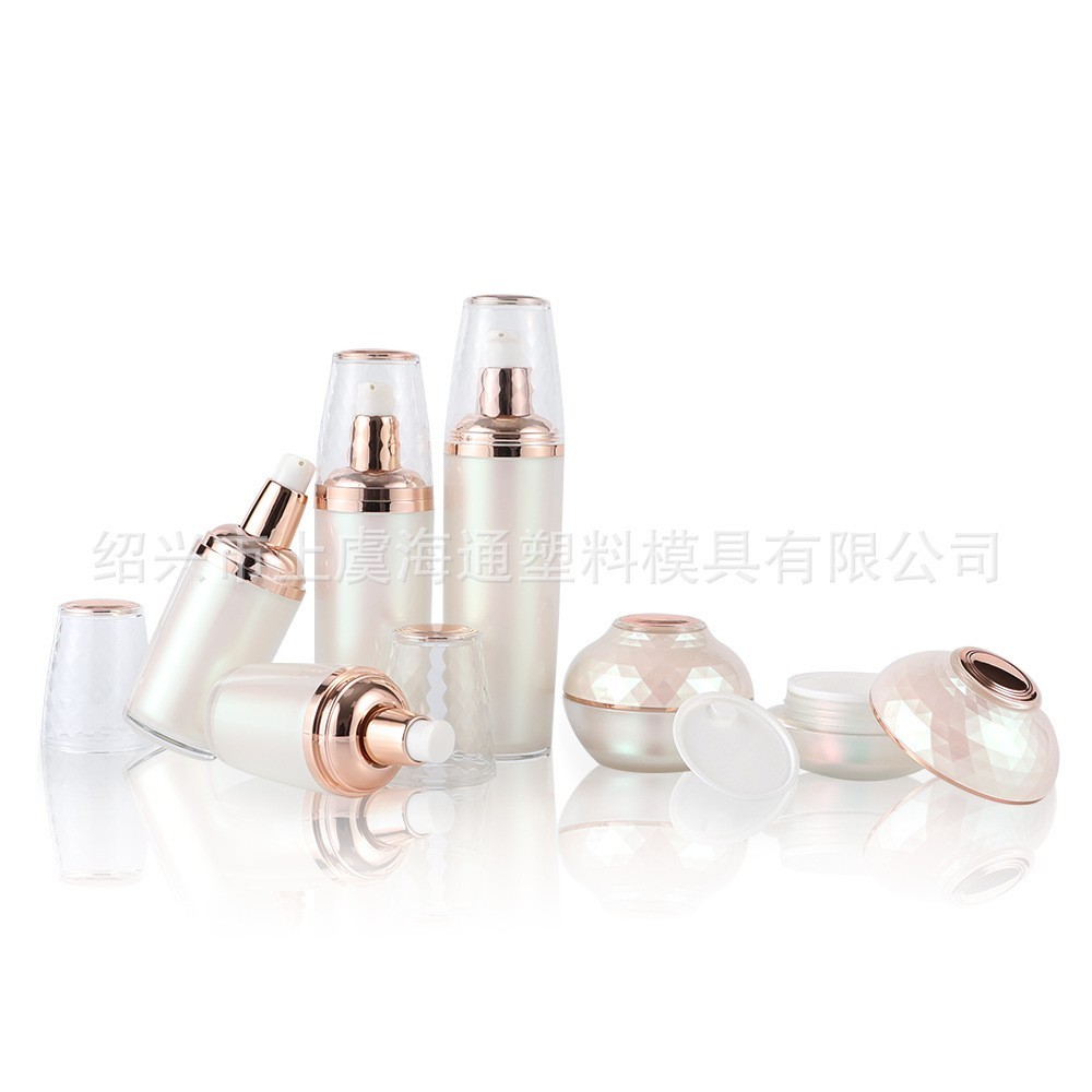 100/130毫升亚克力化妆品瓶钻石盖韩式鸭嘴乳液瓶图2