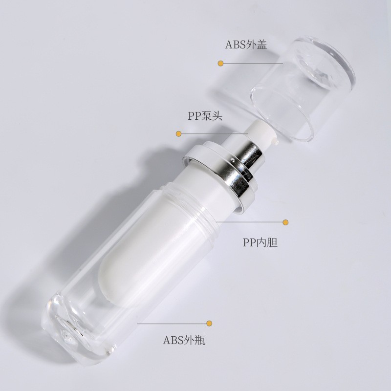 时尚白色亚克力乳液瓶精华水乳分装瓶30ml50ml100ml120ml平盖瓶子图3