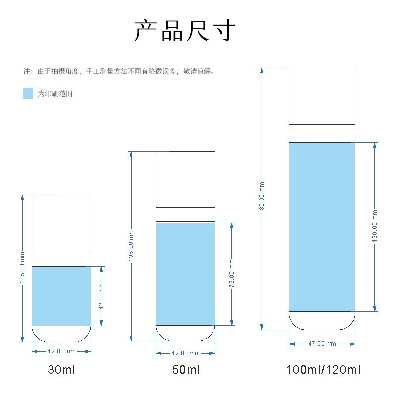 时尚白色亚克力乳液瓶精华水乳分装瓶30ml50ml100ml120ml平盖瓶子图2