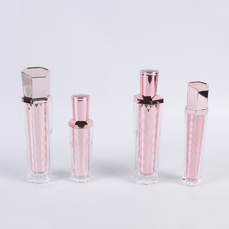 六角瓶 内胆电镀玫瑰金 120ml空瓶OEM