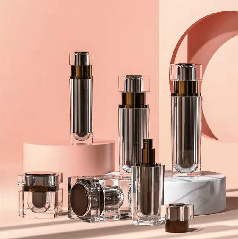 新款内喷 后壁四方瓶 方盖 化妆品亚克力瓶30-120ml图4