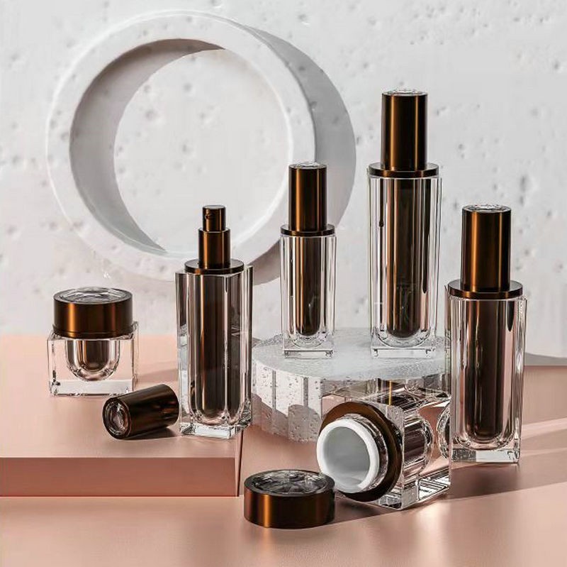 新款内喷 后壁四方瓶 方盖 化妆品亚克力瓶30-120ml图3