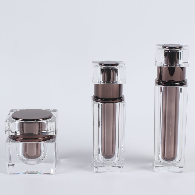 新款内喷 后壁四方瓶 方盖 化妆品亚克力瓶30-120ml图2