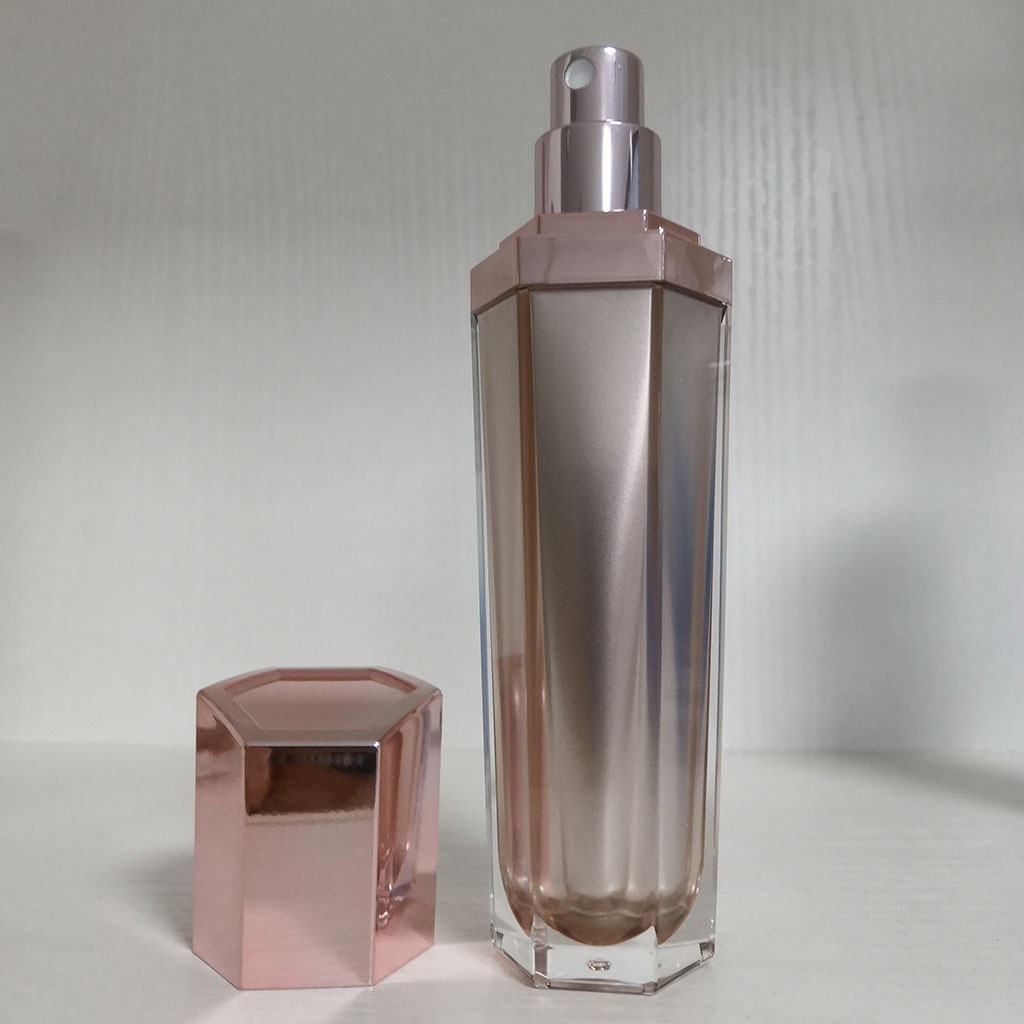 高档六角粉色亚克力化妆品包装瓶乳液瓶30ml套装30-120ml图2