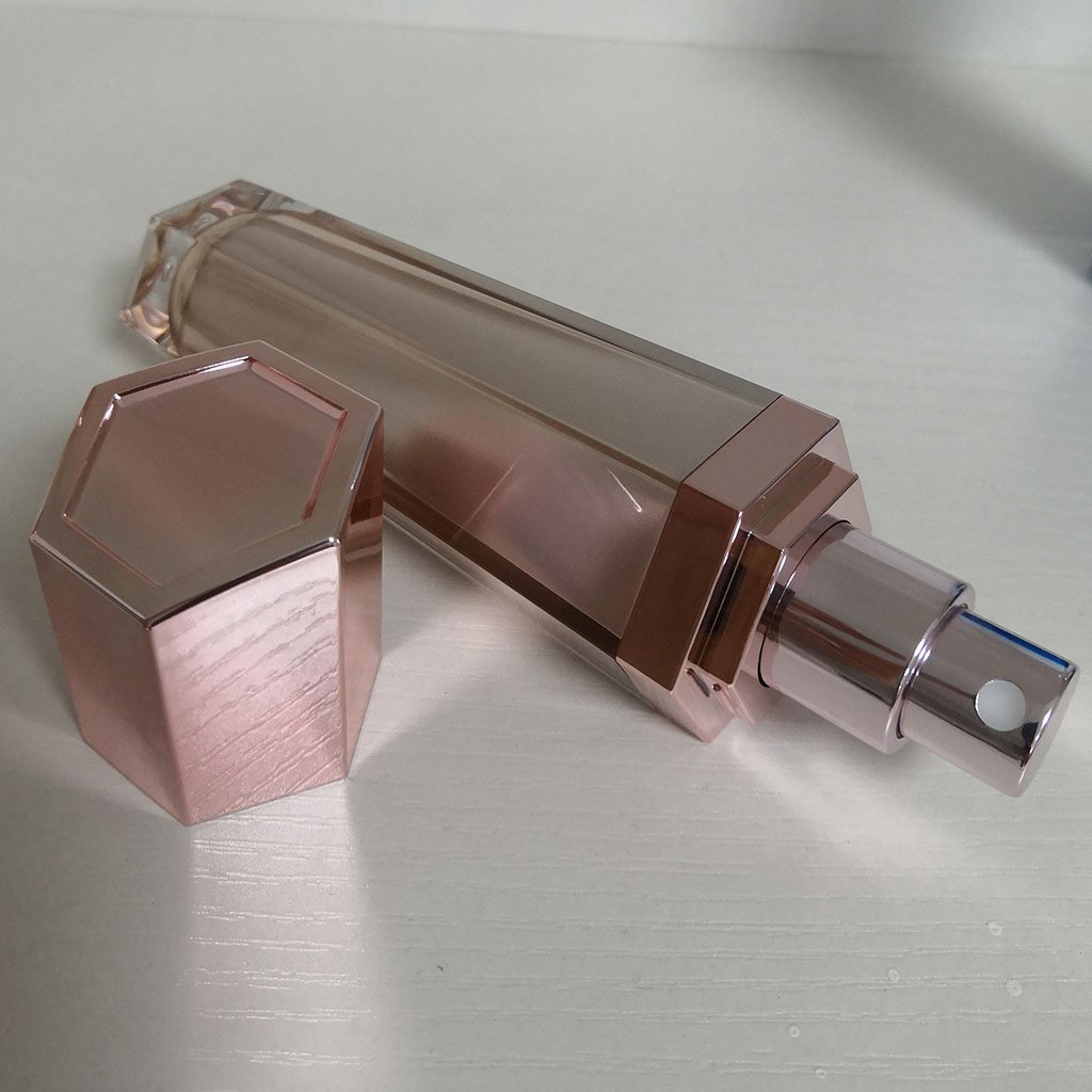 高档六角粉色亚克力化妆品包装瓶乳液瓶30ml套装30-120ml图3