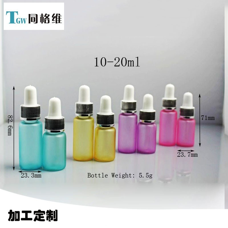 塑料滴管瓶 厂家OEM 10ML-20ML磨砂滴管瓶 彩色pet塑料精油瓶图2