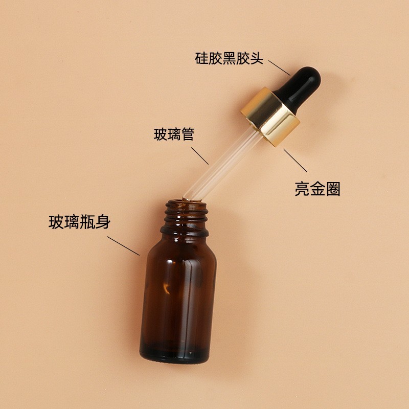 玻璃5ml10ml15ml20ml茶色精油瓶30ml玻璃滴管瓶100ml按摩精油瓶图4