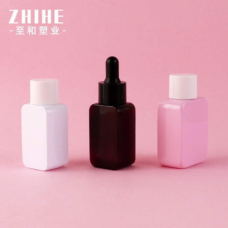 方形30ml塑料滴管瓶pet原液精华液分装瓶30-50ml纯露精华爽肤水瓶