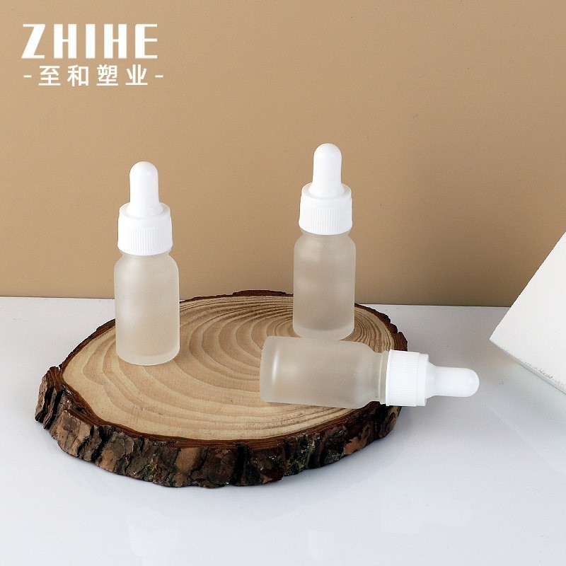 10ml玻璃滴管瓶 玻璃蒙砂原液精华液分装瓶 化妆品磨砂滴管精油瓶