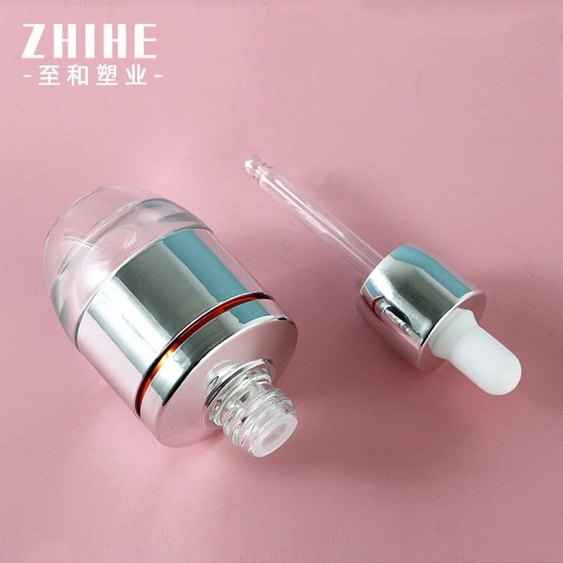 30ml厚底玻璃胶头滴管瓶50ml精华原液瓶护肤品分装精油瓶图2