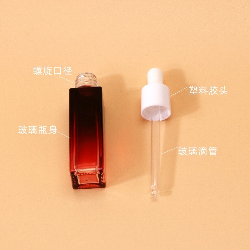 10ml现货精油瓶8ml方形厚底精华液瓶 化妆品分装玻璃瓶原液滴管瓶图4