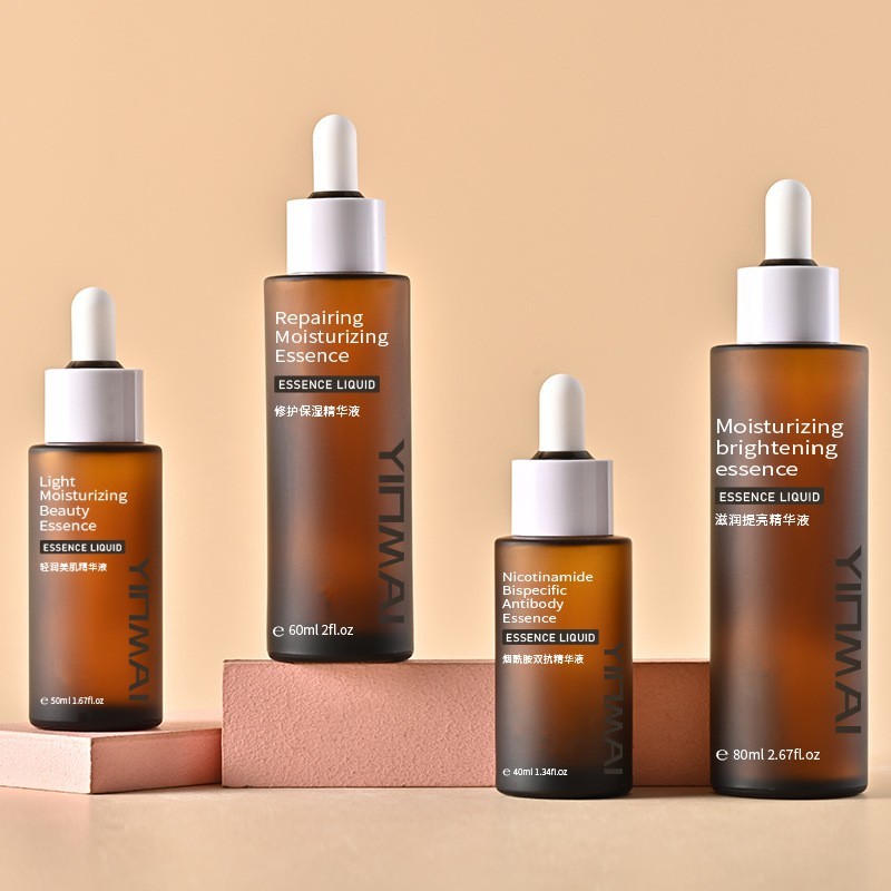 银脉专利20ml-100ml云顶圈平肩滴管瓶 精华原液分装瓶茶色精油瓶图2