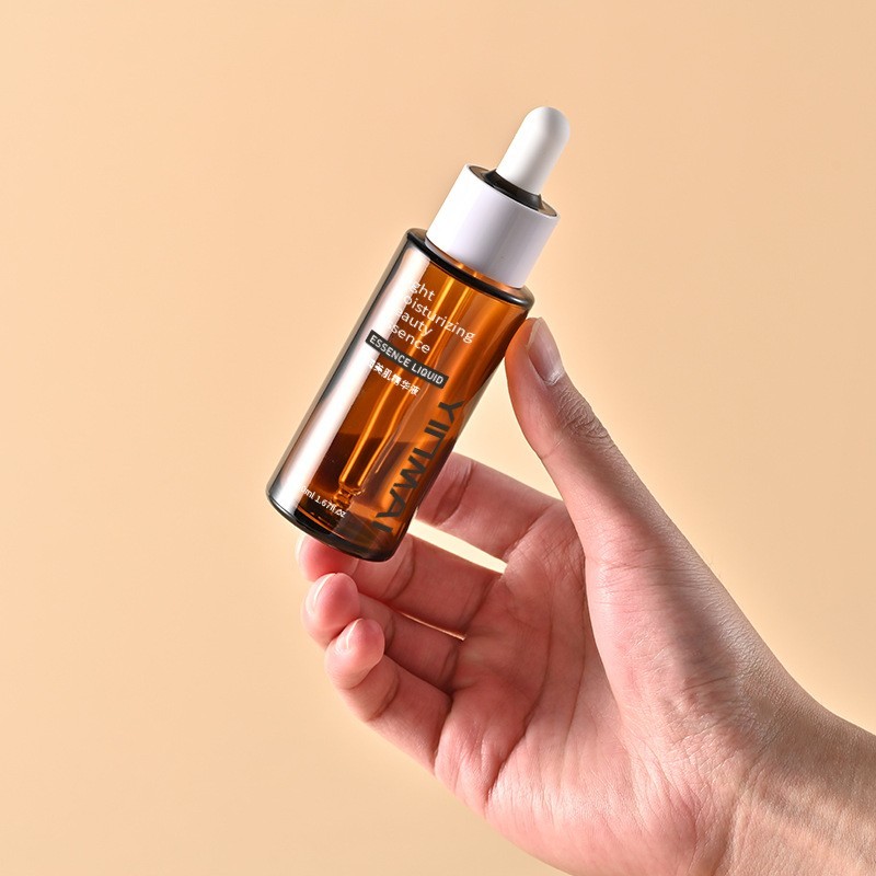 银脉专利20ml-100ml云顶圈平肩滴管瓶 精华原液分装瓶茶色精油瓶图4