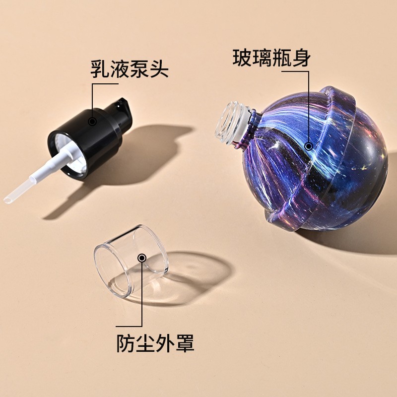 银脉专利30ml厚底星球瓶精华原液滴管瓶创意玻璃瓶旅行分装精油瓶图3