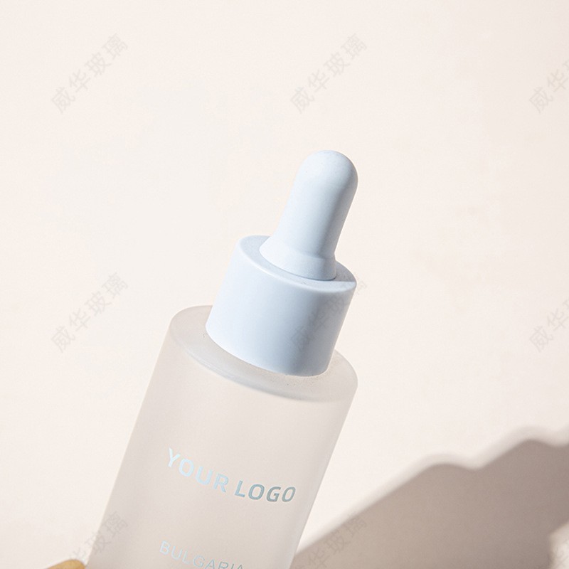 20ml30ml50ml蒙砂平肩玻璃精油瓶 滴管玻璃精华液瓶 原液瓶图2