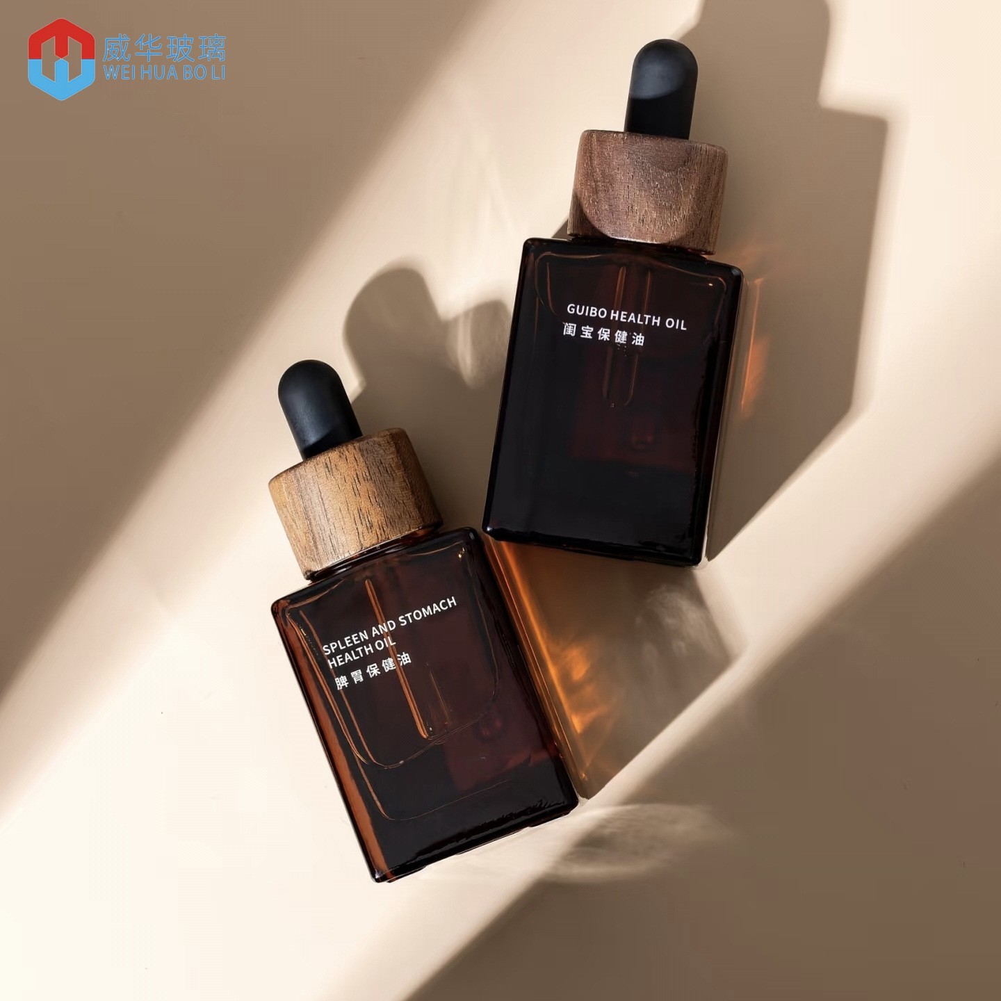 定制 30ml扁方透明玻璃精油瓶 精华液瓶 滴管瓶 原液瓶 茶色滴管