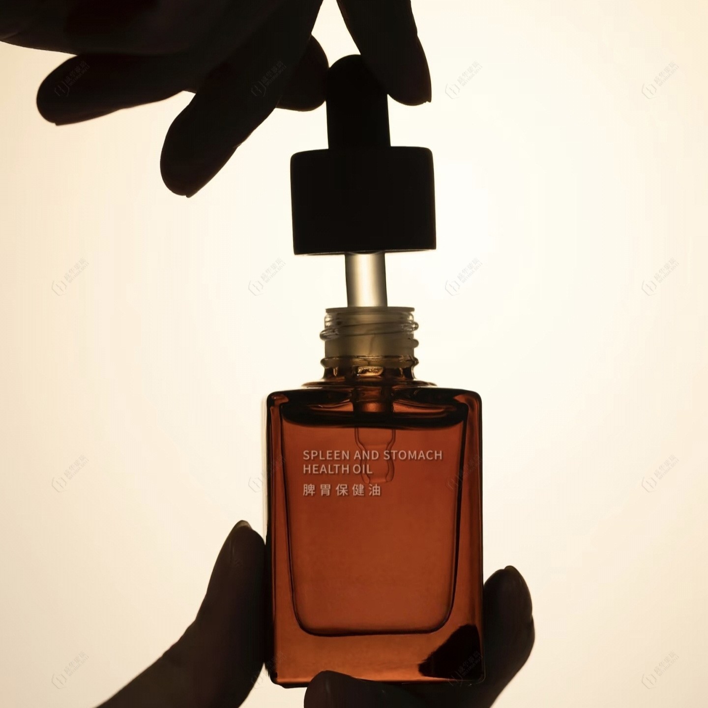 定制 30ml扁方透明玻璃精油瓶 精华液瓶 滴管瓶 原液瓶 茶色滴管图3