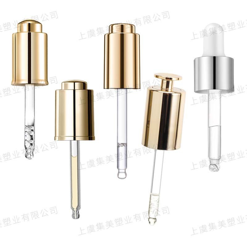 厂家定制18牙20牙硅胶头光面塑料圈玻璃滴管精油瓶精华液胶头滴管图4