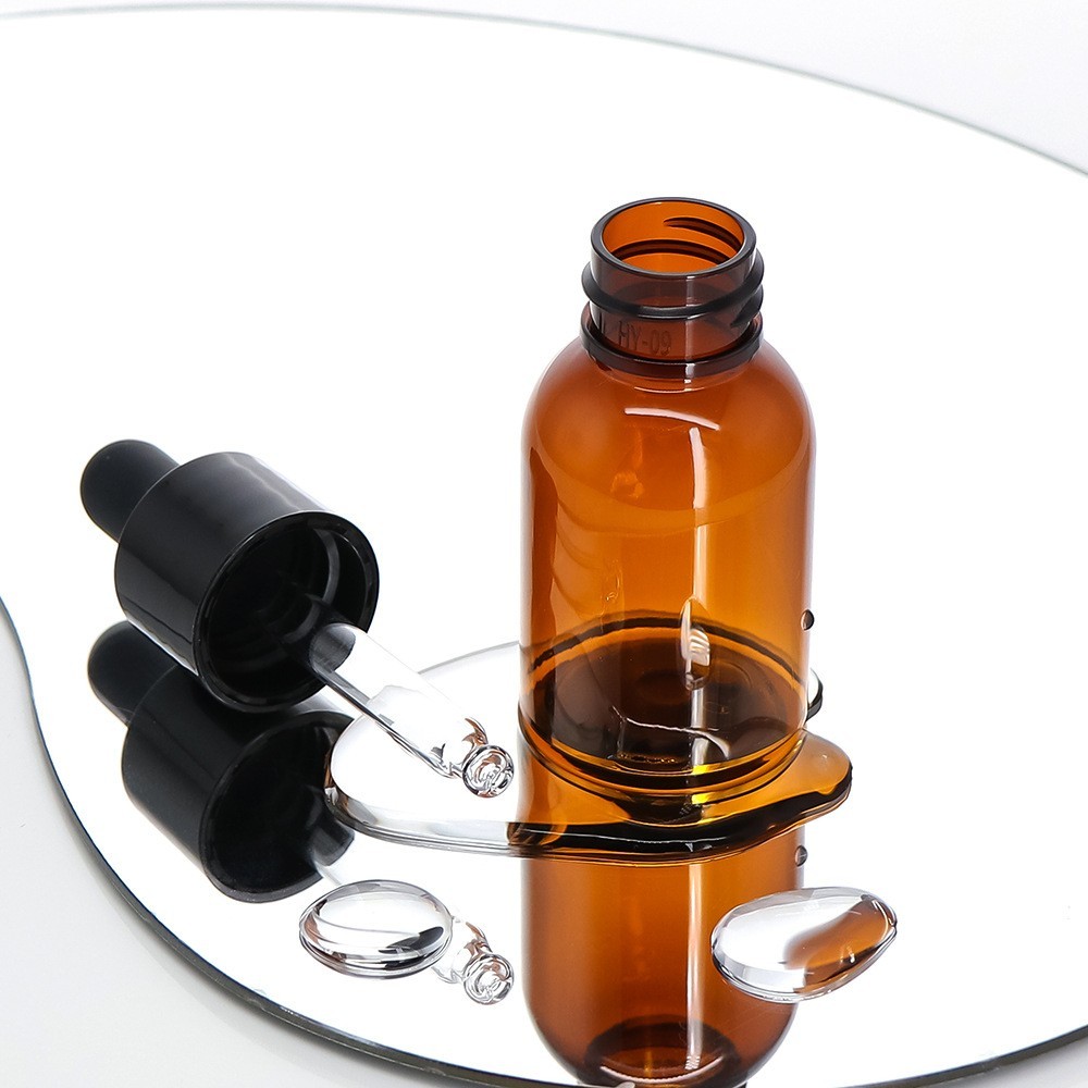 化妆品滴管瓶子 pet塑料原液精华液小空瓶 30-80ml茶色精油瓶图5