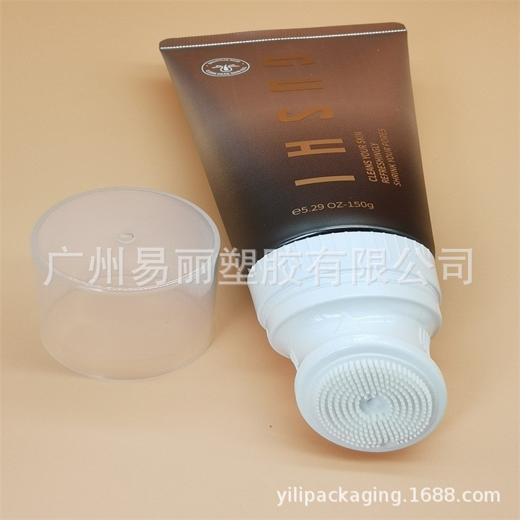 定制50 100g按摩硅胶刷软管包材 身体磨砂洗面奶化妆品塑料管包装图3