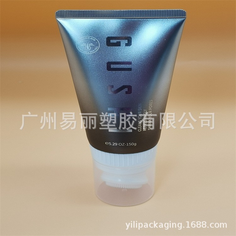 定制50 100g按摩硅胶刷软管包材 身体磨砂洗面奶化妆品塑料管包装图4
