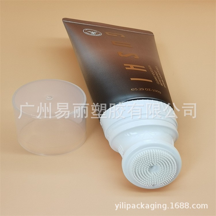 定制50 100g按摩硅胶刷软管包材 身体磨砂洗面奶化妆品塑料管包装图2