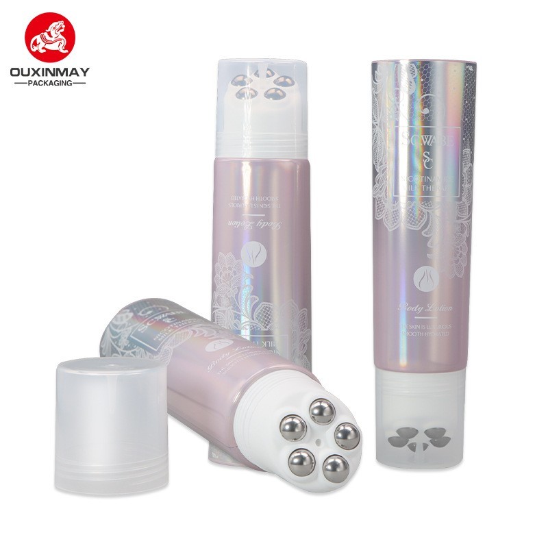 五珠按摩管身体乳滚珠滚轮化妆品乳液挤压 塑料软管厂家新款定制