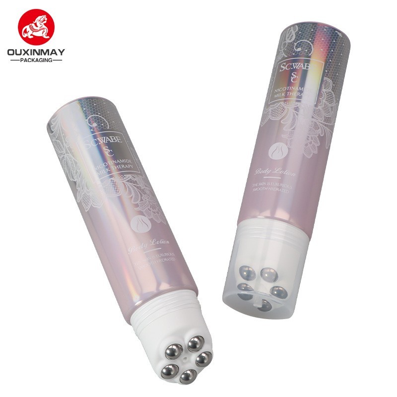 五珠按摩管身体乳滚珠滚轮化妆品乳液挤压 塑料软管厂家新款定制图5