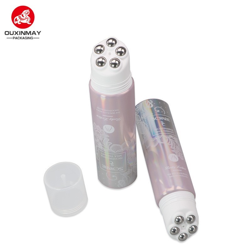 五珠按摩管身体乳滚珠滚轮化妆品乳液挤压 塑料软管厂家新款定制图2