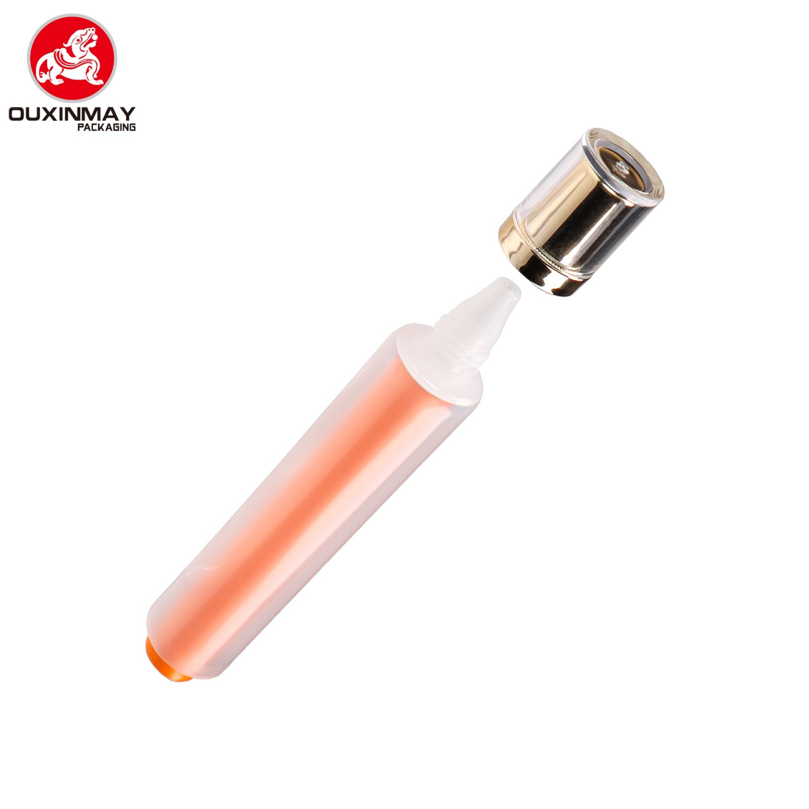 新款定制玫瑰花出料口二合一双管子母管护手霜包材乳液护肤品软管图5