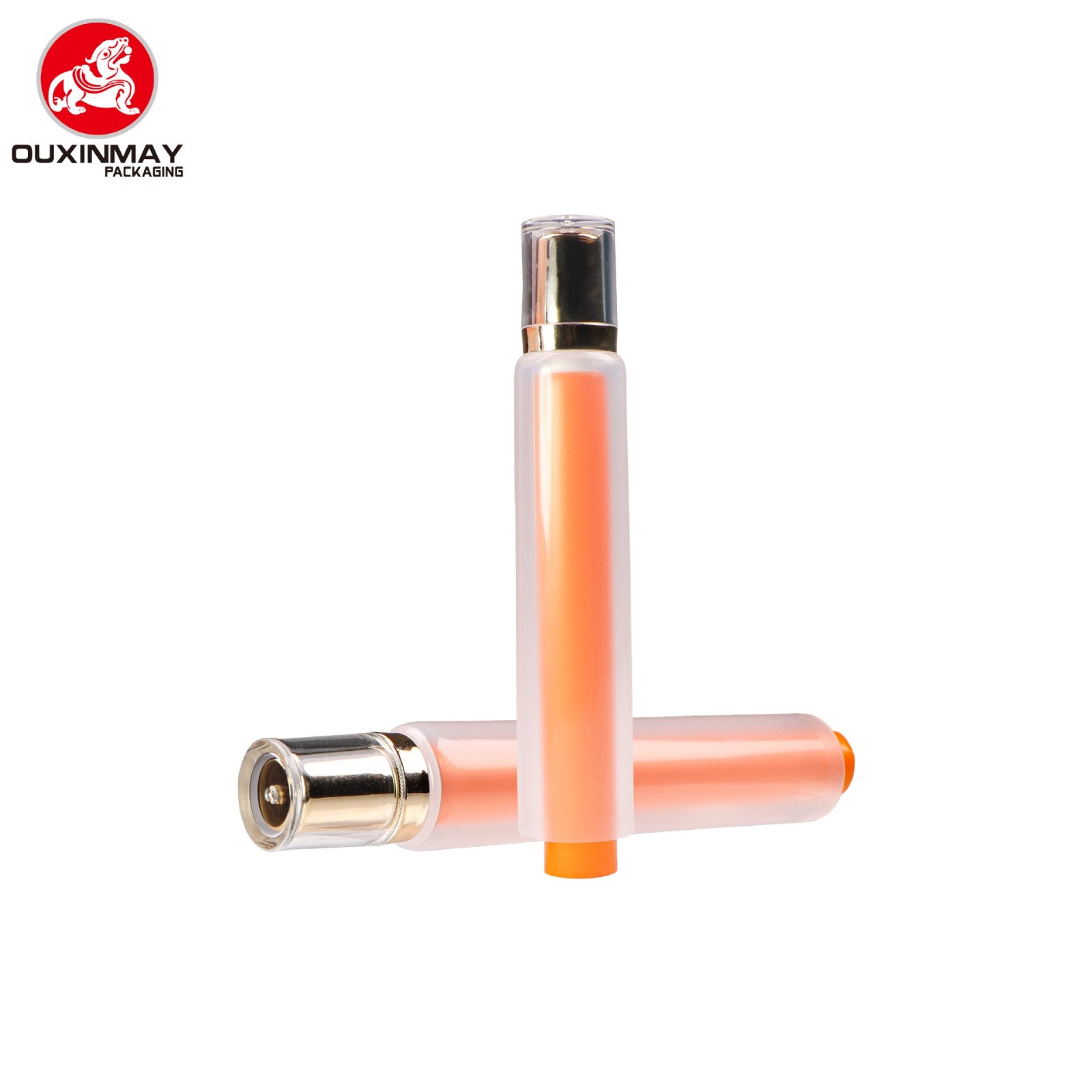 新款定制玫瑰花出料口二合一双管子母管护手霜包材乳液护肤品软管图2