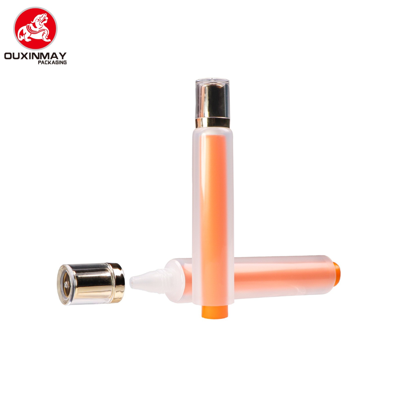 新款定制玫瑰花出料口二合一双管子母管护手霜包材乳液护肤品软管图4