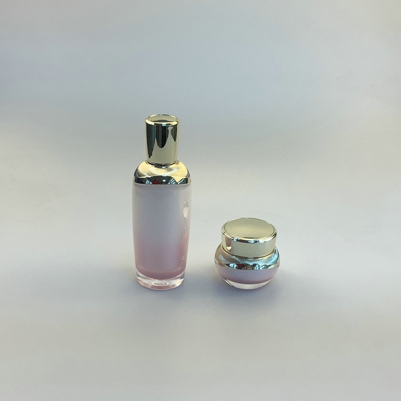 亚克力化妆品 按压护肤品乳液瓶子 双层膏霜分装瓶加工图4