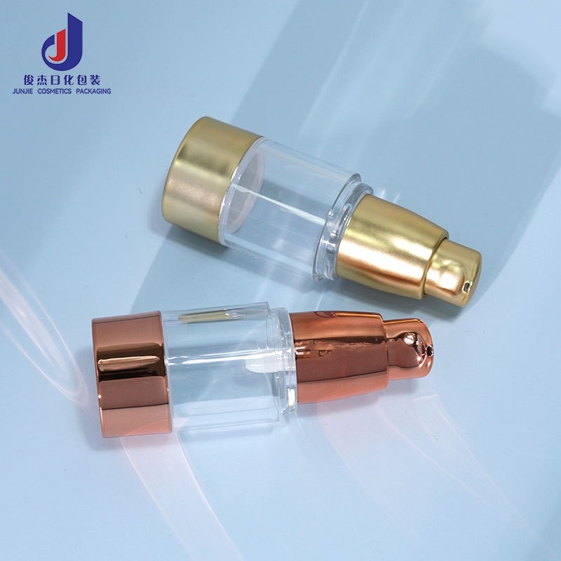 玫瑰金真空乳液瓶20ml透明粉底液瓶30ml圆柱形按压化妆品分装空瓶图4