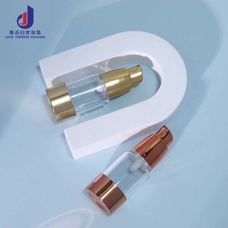 玫瑰金真空乳液瓶20ml透明粉底液瓶30ml圆柱形按压化妆品分装空瓶图3
