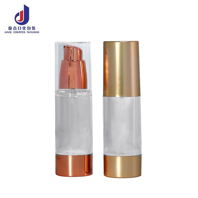 玫瑰金真空乳液瓶20ml透明粉底液瓶30ml圆柱形按压化妆品分装空瓶图5