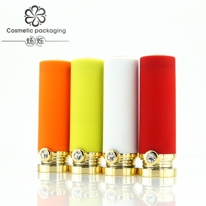 口红管空管 新款 加重镶钻 渐变多色圆形口红管 口红管定制图2