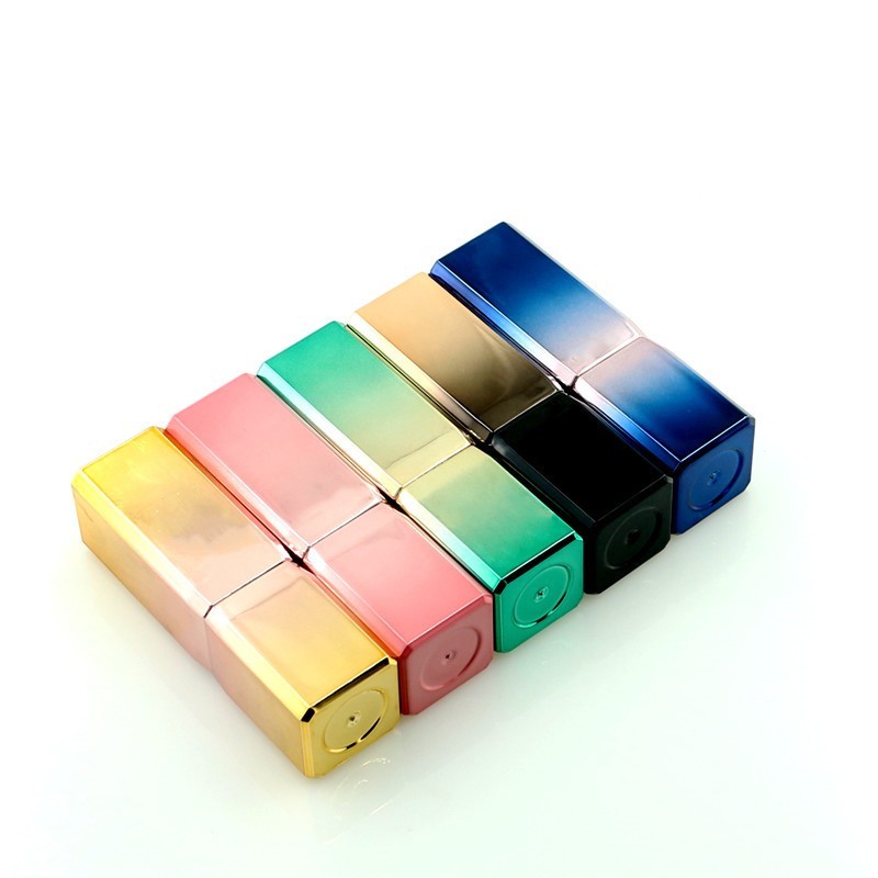 口红空管 加重喷镀渐变色方形口红管 唇膏管唇釉管套盒化妆品包材图5