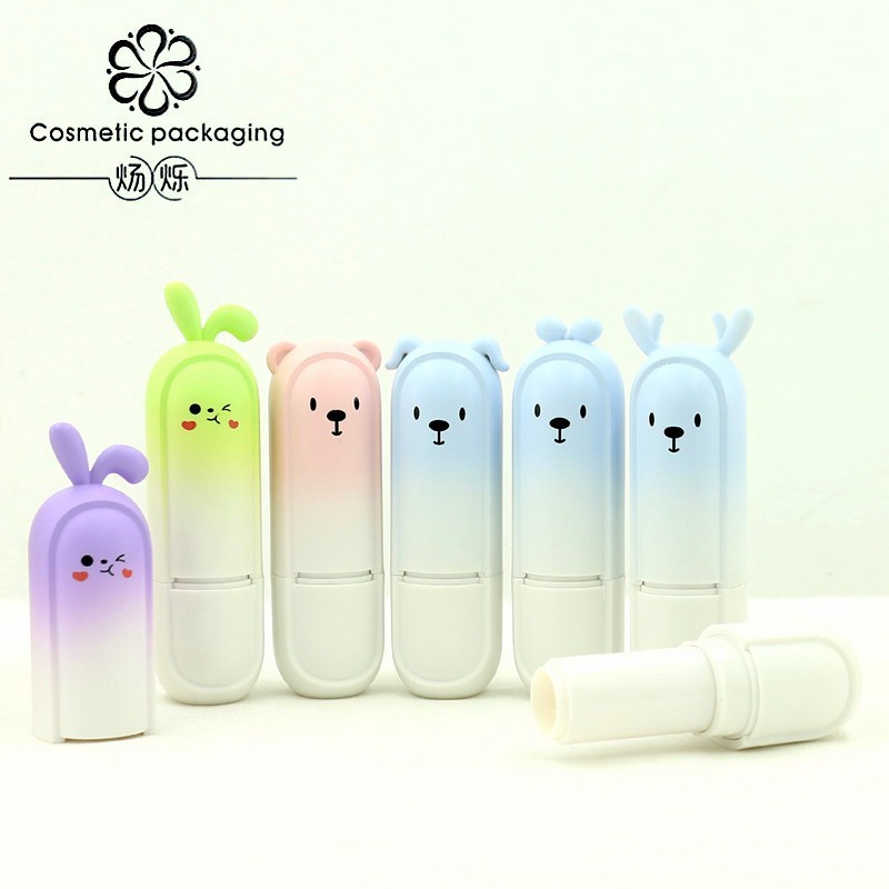 【新品】5款卡通儿童润唇膏管 塑料空管 口红管 唇釉管化妆品包材
