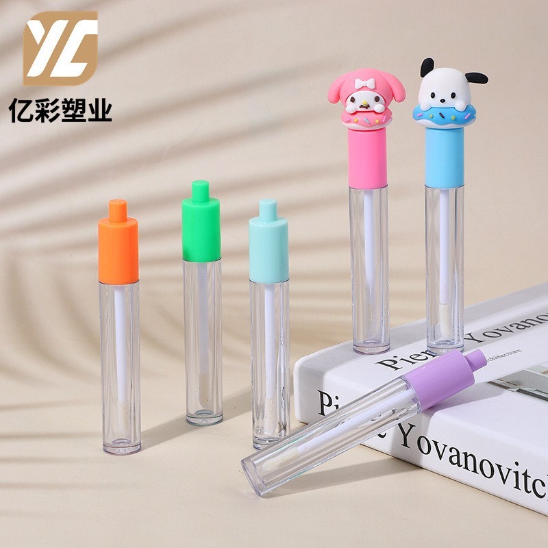 6色卡通娃娃头唇釉管 唇油管 可爱唇彩管 彩妆包材厂家