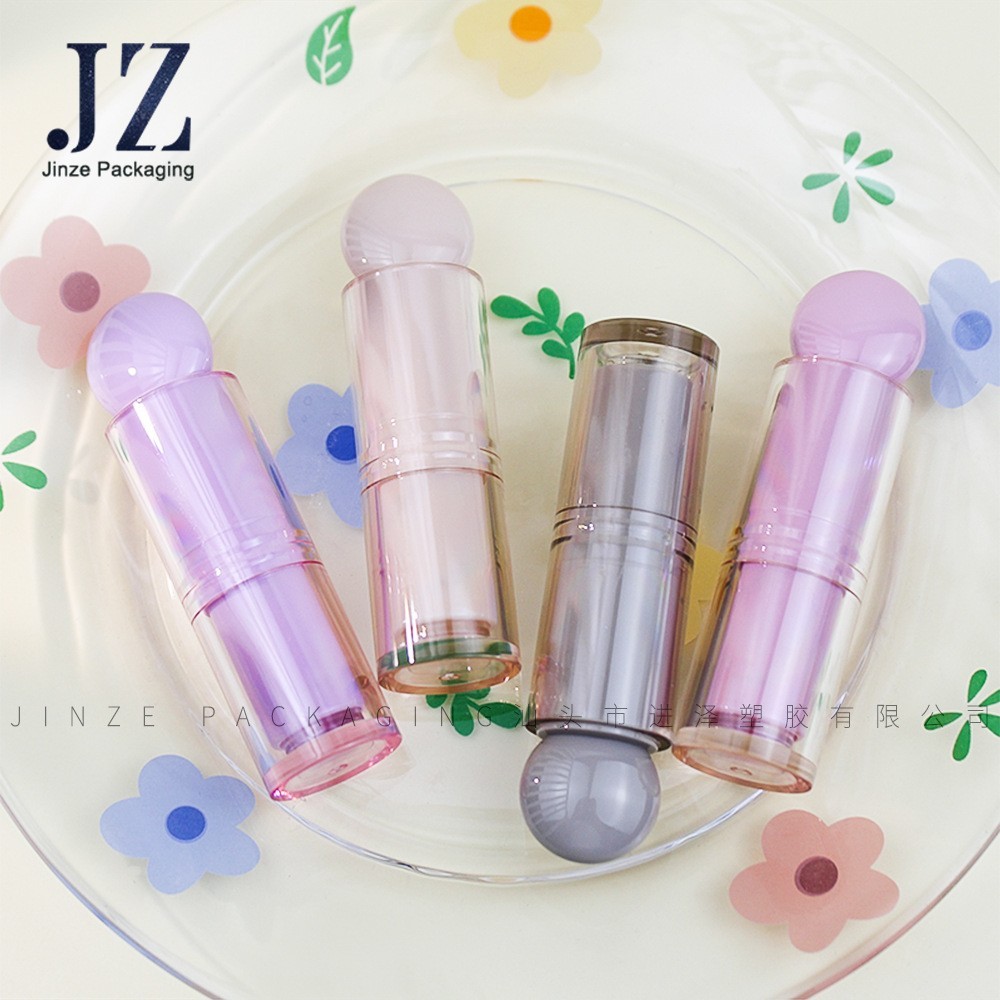 厂家定制 圆形卡扣加重手感纽扣底座口红管唇膏管 PCR塑料包材图2